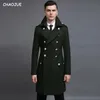 Мужские полушерстяные дизайнерские куртки S-6XL больших размеров для высоких и крупных мужчин, зеленое шерстяное немецкое армейское темно-синее бушлат 231117