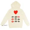 2023 Men's Hoodie Sweatshirts Women Dragkedja Loose Play Spela Sweatshirt Commes Cardigan des Small Red Heart Jacket Garcons Standard och Fleece 571