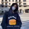 Designer Hoodie Herren Sweatshirts Mode Streetwear Cpfm Kanyes Co Br ed m Record Burger Plüschpullover Schaumstoff bedruckter Hoodie Trend Br Street Loose Fit