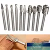 10pcs Tungstênio Bit de broca de carboneto de tungstênio rotary rebarbas metal diamante moagem de madeira moagem cortadores de broca bits haste ferramenta