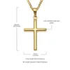 Pendant Necklaces Unisex Cross Stainless Steel Gold Color Necklace Mens And Womens Hip Hop Simple Cuban Link Chain Sweather