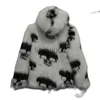 Men's Fur Faux Fur Men's fur coat Hooded fox fur coat zipper jacket with skull pattern J231117