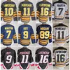 Män retro hockey''nhl '' 16 Pat Lafontaine Jersey Vintage Classic 7 Rick Martin 9 Derek Roy 10 Hawerchuk 11 Gilbert Perreault 89 Mogilny Navy Blue