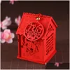 Geschenkverpackung viele Stile Holz Chinesisch Doppel Glück Hochzeit Favor Boxen Candy Box Red Classical Sugar Hülle mit Quasten 6.5x6.5x6.5cm DHLT9