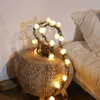 Sznurki LED Rattan Flower Rattan Walentynki dekoracja róży lekka sznur LED String DIY Garland Symulacja Zielona Latarnia Latarnia USB. P230414