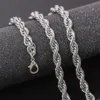 ed Rope Chain Classic Mens Jewelry 18k White Gold Filled Hip Hop Fashion Necklace Jewelry 24 Inches2867