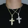 Nouveau Hip Hop Croix Pendentif avec Corde Chaîne pour Femmes Hommes Rose Forme Charme Plaqué Or Argent Punk Styles Bijoux Drop Ship