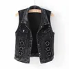 Womens Vests Fashion Denim Vest Female Spring Autumn Sleeveless Wild Tops Short Jacket Women Jean Waistcoat White Black Chaleco Mujer S5XL 231116