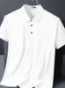 Herrpolos stor storlek 8xl 7xl Summer Men Polo Shirts Ice Silk Short-Sleeved Tee Breattable Cool Quick-Dry Nylon Polos Golf T Shirts Male 230417