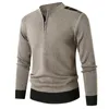 Sweats à capuche pour hommes Sweatshirts Automne / Hiver Fermeture à glissière Demi-col haut Tricot Mode Couleur Correspondant Slim Fit Pull pour hommes Bas Casual Top 1e