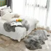 Alfombra de piel de oveja suave de piel sintética, cubierta de silla esponjosa, pelo largo, alfombra de dormitorio para niños, alfombra peluda de lana de felpa, área de asiento, alfombras peludas 240125