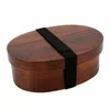 Geschirr-Sets Holz Lunchbox Tragbare Picknick-Bento-Boxen 1 Schicht 3 Gitter Küchengeräte