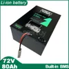 72 V 80AH Li ion avec chargeur batterie au Lithium polymère utilisation pour 6000 W 10KW vélo vélo e-bike Scooter moto électrique Vechile