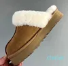 Stivali Famosi stivali da donna di marca firmati Stivali da neve Punta tonda Fondo piatto rialzato antiscivolo e slingback in pile Pantofola con tacco spesso da donna