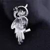 Pins Brooches Delicate Crystal Eyes Owl Brooches Korean Zinc Alloy Imitation Rhinestone Blue Brooch Badge Pin Women Gifts Accessories JewelryL231117