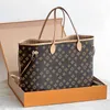 Lyxdesigner M41178 2 Piece Stor shoppingväska Louvis Tote Crossbody Womens Man Clutch Bag prägla handväska plånbok äkta läderbruna blomma axelväskor