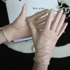 5本の指の手袋エレガントな女性グローブ本物のラムスキン本革シープスキン秋と冬に加えてベルベットトレンディな女性ショートグローブ27色231117