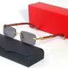 Mens Carti Designer Gözlükler Güneş Gözlüğü Kadın Marka UV400 Altın Gümüş Metal Çıkarık Çerçeve Siyah Beyaz Ahşap C Dekor Gözlük Şeffaf Gözlükler Occhiali