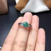 Ringos de cluster Cracking Green Moissanite Gemstone Ring for Women Jewelry Engagement 925 Presente de aniversário de prata esterlina