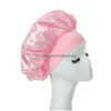 Bonnets de douche Femmes Haute Élastique Bonnet Coiffure Bonnets De Douche Solide Satin Long Soins Foulard Soie Nuit Sommeil Chapeau Livraison Directe Accueil Dhjhb