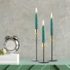 Bougeoirs 3x candélabres coniques en forme de gobelet pièce maîtresse de Table chandelier en métal pour décors de salle à manger El dîner