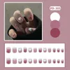 False Nails 24st Nail Press On Full Cover Mid-Längd Multiple Style Easy Rreusable Natural For Girls Fake with Lim