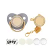 Sublimatie Baby Fopspeen met Clip Favor Bling Kristallen Blank Baby Fopspenen Ketting Verjaardagscadeau Pasgeboren Care Tools 14 Kleur BJ