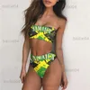 Kobiet w strojach kąpielowych Jamajka Flaga Flaga Flaga plus stroja kąpielowa Kobiety Swimsuit Beach Seksowne bikini set panie Dwuczęściowe kostium kąpielowy Push Up Bandeau Biquini T230417