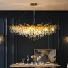 Chandeliers Long Design Branch Chandelier Water Drop Hanglamp For Dining Room Living Decoration Lustre El Lobby Lighting