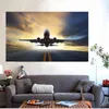 Landscape Sunset Airplane Canvas Print Wall Art Pictures Modern Home Decor for Living Room Print Posters Painting Cuadros