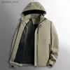 Trench da uomo Giacche da uomo Impermeabile Giacca militare con cappuccio Giacca a vento Campeggio esterna Sport Cappotto elastico Abbigliamento maschile Cappotto sottile Q231118