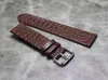 Titta på band högkvalitativa tillbehör äkta krokodil läder rem handledsband 16 18 19 20 21 22m svartbruna mjuka klockband