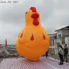 Dekorasyon veya reklam için hava üfleyici ile açık şişme tavuk çiftliği tavuk modeli
