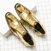 Abendschuhe Luxus Designer Glitter Rivet Leder für Herren Blau Gold Formelle Hochzeit Abschlussball Heimkehr Sapatos Tenis Masculino