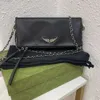 Bolsa de mujer de diseño para mujeres Zadig Voltaire Shoulder Bag Vintage Rivet Handbag Purso Box Original Rock Swing Genuine Cuero Cross Cadera de alto grado Calidad 6