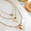 Naszyjniki wiszące go2boho dla kobiet Naszyjnik serca Choker Biżuteria 2023 INS Fashion Białe koraliki Girl Friend