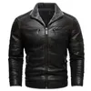 Vestes pour hommes Veste en simili cuir pour hommes de haute qualité décontracté fermeture éclair polaire manteaux chauds Vintage moto 2023 nouvelle veste en cuir pour hommes S-4Xl J231117