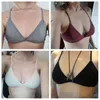 Bras 2 PCS Comfort Cotton Bra For Women French Style Bralette Deep V Triangle Cup Bralet Underwear Wireless Lingerie Push Up Bras P230417