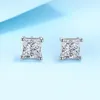 Stud Smyoue Princess Cut 1.2/2CT Stud Earrings for Women Men VVS Simulated Diamond Ear Studs 925 Sterling Silver Jewelry 231116