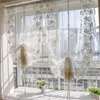 Curtain Junwell 1PC Terry haft haft koronkowy Roman Iris tectorum Emb Home Wave Europejski salon Balkon Balkon Voile 230414