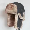 Czapki czapki z czapką zimową dla mężczyzn Faux Fur Rosjan Ushanka Kobiety grube ciepła czapka z klapami ucha 231117