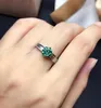 Ringos de cluster Cracking Green Moissanite Gemstone Ring for Women Jewelry Engagement 925 Presente de aniversário de prata esterlina