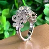 Solitaire Ring Huitan Aesthetic Design Women's Wedding Rings with Brilliant Cubic Zirconia Stone Gracieful Proposal Engage Rings Fashion Smycken 231116