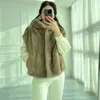 Women's Fur Faux Autumn And Winter Women Real Natural Denmark Mink Vest With Hooded Short Coat Style Casual Fashion Keep Warm 2023 231116