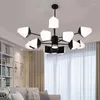 Żyrandole LED z reflektorami żyrandol nowoczesny design salon sufit