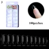 Faux ongles 100pcs / boîte naturel transparent transparent faux couverture complète autocollant goutte d'eau en forme de T