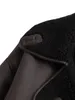 女性用レザーフェイクトラフZr冬のコート濃厚な毛皮シープスキンラペルジッパーパックジャケットレディウォームオートバイジャケット231116