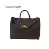Luxury Bags Andiamo Botteg Venet 2023 New Bag Women's Handbag Underarm Leather Weaving Gold Rope Buckle Star Style