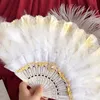 Party Supplies Other Event & Pcs Japanese Lolita Black White Fan Lace Embossed Flower Wedding Favors Folding Hand Fans Tea Feather FanOther