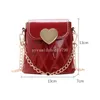 Patent Leather Children's Chain Shoulder Bags Sweet Love Baby Girls Mini Messenger Bag Lovely Plaid Kids Coin Purse Handbags